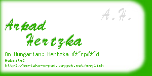 arpad hertzka business card